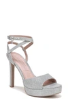 Naturalizer Pnina Tornai For  Ai Ankle Strap Platform Sandal In Silver Glitter Fabric