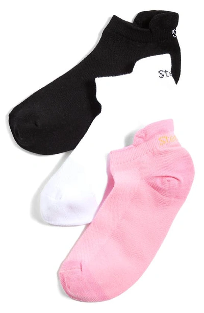 Stems Ankle Socks 3-pack In Pink,white,black
