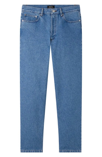 Apc Blue Martin Straight Jeans In Heathered_blue