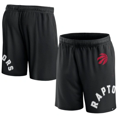 Fanatics Branded Black Toronto Raptors Free Throw Mesh Shorts