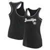 Fanatics Branded Black Brooklyn Nets Wordmark Logo Racerback Tank Top In Black
