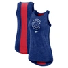 NIKE NIKE ROYAL CHICAGO CUBS DRI-FIT PERFORMANCE RIGHT MIX HIGH NECK TANK TOP