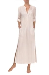 Everyday Ritual Tracey Stripe Cotton Nightgown In Stawberry Stripe