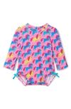 HATLEY KIDS' UNICORN ONE-PIECE RASHGUARD SWIMSUIT