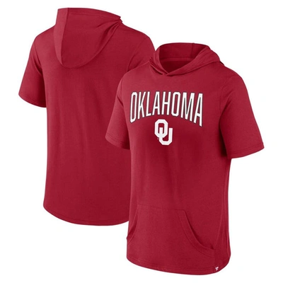 Fanatics Branded Crimson Oklahoma Sooners Outline Lower Arch Hoodie T-shirt