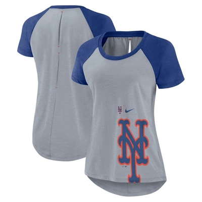 Nike Heather Gray New York Mets Summer Breeze Raglan Fashion T-shirt