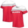 PROFILE CRIMSON OKLAHOMA SOONERS PLUS SIZE SPLIT BODY T-SHIRT