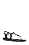Michael Michael Kors Mallory Leather Thong Sandals In Black