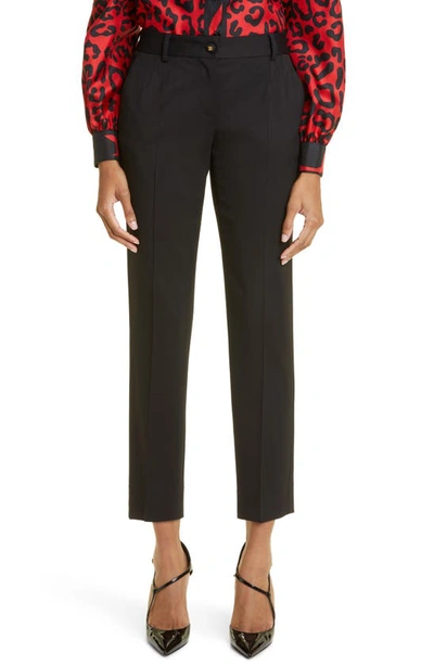 Dolce & Gabbana Stretch Wool Tailored Trousers In Black