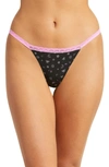 Free People Intimately Fp Lace Trim Thong In Doodle Combo