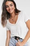 Asos Design Relaxed V Neck T-shirt In White In White
