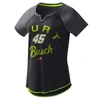 G-iii 4her By Carl Banks Black Kurt Busch Grand Slam Tri-blend Notch V-neck T-shirt In Black