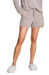 Barefoot Dreams Ribbed Drawstring Shorts In Pewter