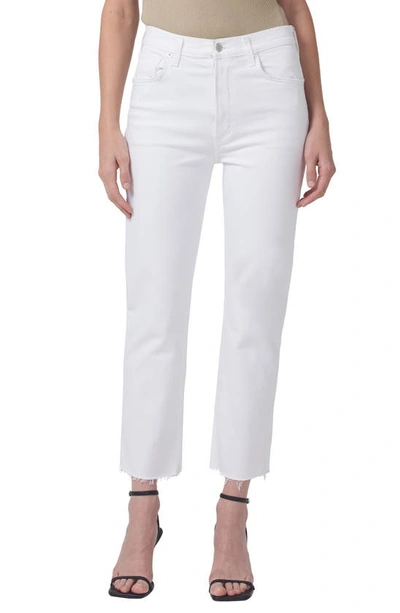 Citizens Of Humanity Daphne High Waist Crop Stovepipe Jeans In White