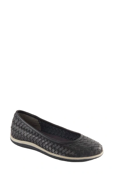 David Tate Dazzle Woven Ballet Flat In Black