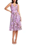 Dress The Population Elisa Floral Sequin Embroidered Cocktail Dress In Lavender Multi