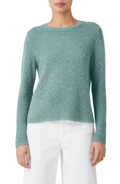 Eileen Fisher Slubby Crewneck Linen-cotton Pullover In Amalfi
