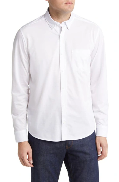 Johnston & Murphy Xc Flex Cotton Button-up Shirt In White