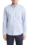 Johnston & Murphy Xc Flex Birdseye Cotton Button-up Shirt In Blue