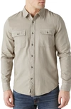 LUCKY BRAND LIVED-IN COTTON BLEND BUTTON-UP SHIRT