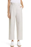 TOTÊME DEEP PLEAT WOOL & LINEN TROUSERS