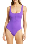 Melissa Odabash Taormina Snap-up One-piece Swimsuit In Violet