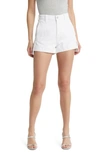 7 For All Mankind Tailored Slouch Shorts In Brilliant White