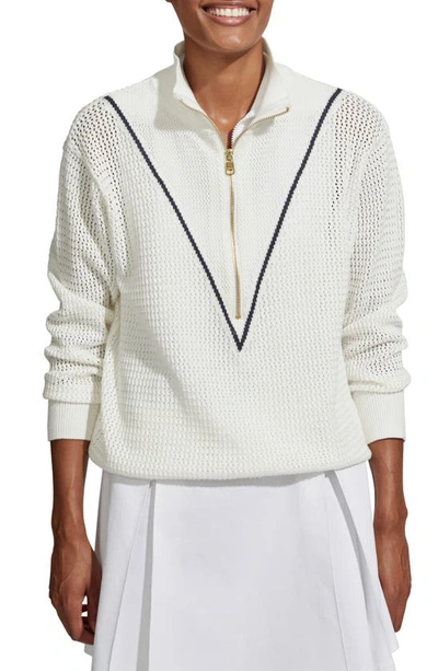 Varley Tennis Calva Cotton Sweater In White