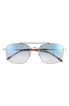 Ray Ban 57mm Gradient Square Aviator Sunglasses In Rose Gold