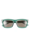 Ray Ban Warren 54mm Rectangular Sunglasses In Transparent Green
