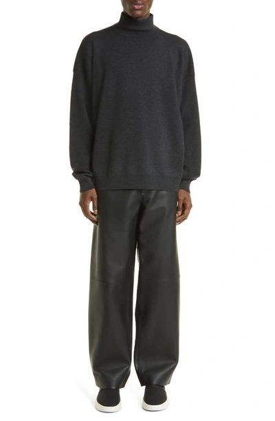 Fear Of God Eternal Logo-appliquéd Merino Wool Rollneck Sweater In Black Heather