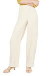 Vince Pleated Crepe Wide-leg Pants In Beige