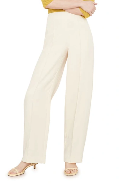 Vince Pleated Crepe Wide-leg Pants In White