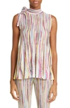 Missoni Bow Striped Top Tops Multicolor In Pink/yellow