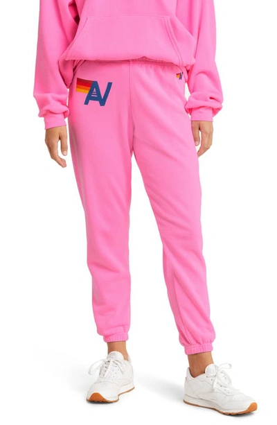 Aviator Nation Av Sweatpants In Neon Pink