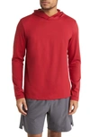 Alo Yoga Conquer Reform Performance Hooded Long Sleeve T-shirt In Victory Red