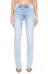 Pistola Colleen Distressed Straight Split Jeans In Bay Distressed