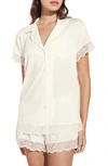 Eberjey Malou Lace-trim Short Pajama Set In Ivory