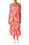 Sanctuary Floral Drop Seam Maxi Dress In Paradise Pink