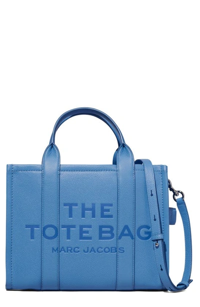 Marc Jacobs Blue Medium 'the Tote Bag' Tote In Spring Blue/silver