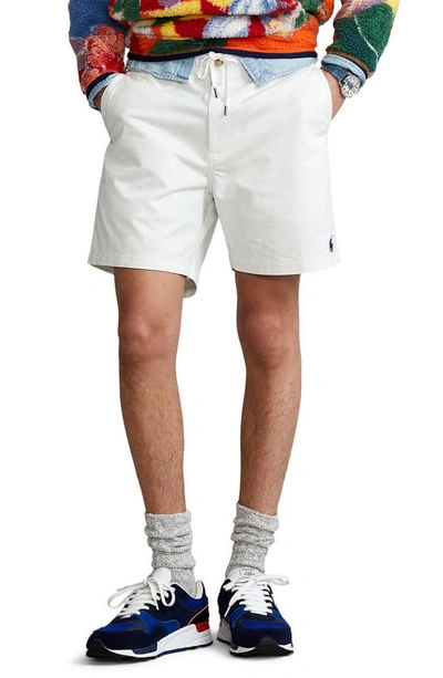 Polo Ralph Lauren Mens White Prepster Logo-embroidered Stretch-cotton Shorts Xl