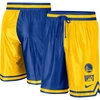 NIKE NIKE GOLD/ROYAL GOLDEN STATE WARRIORS COURTSIDE VERSUS FORCE SPLIT DNA PERFORMANCE SHORTS