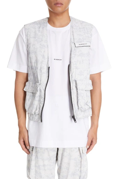 Givenchy Logo Patch Cargo Vest In Beige/black