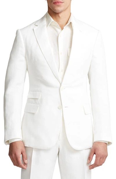 Ralph Lauren Men's Kent Hand-tailored Silk-linen Jacket In Cream