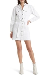 Rails The Griffith Denim Button-front Mini Dress In Salt White