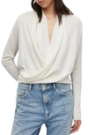 Allsaints Womens Chalk White Wasson Pirate-wear Merino-wool Cardigan In Chalk White