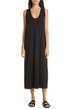 Max Mara Leisure Paraggi Cotton-blend Midi Dress In Black