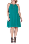 Standards & Practices Lace Trim Sleeveless Midi Dress In Hunter Green