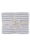 Barefoot Dreams Cozychic Split Stripes Blanket In Sea Salt-linen