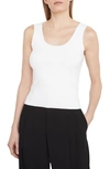 Vince Scoop-neck Tank Top In Optic White